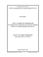 Nâng cao hiệu quả kinh doanh của khách sạn novoteltel hạ long bay thuộc công ty cổ phần khách sạn hải âu 