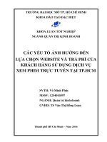 các yếu tố ảnh hưởng đến lựa chọn website và trả phí của khách hàng sử dụng dịch vụ xem phim trực tuyến tại tp hcm 