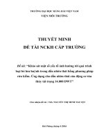 (Đề tài NCKH) khảo sát một số yếu tố ảnh hưởng tới quá trình lọai bỏ lưu hùynh trong dầu nhờn bằng phương pháp rửa kiềm