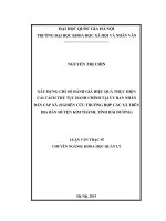 Xây dựng chỉ số đánh giá hiệu quả thực hiện cải cách thủ tục hành chính tại ủy ban nhân dân cấp xã ( nghiên cứu trường hợp cac xã trên địa bàn huyện kim thành, tỉnh hải dương) 
