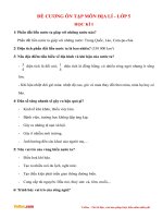 Đề cương ôn tập học kì 1 môn Lịch sử, Địa lý lớp 5