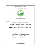 Xây dựng quy trình chế biến bột chè xanh hòa tan