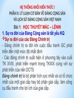 Hệ thống khối kiến thức I - Sự ra đời của Đảng cộng sản Việt Nam