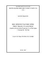 Học sinh bắt nạt học sinh thực trạng và giải pháp (nghiên cứu tại trường trung học cơ sở phú nghĩa, chương mỹ, hà nội) 