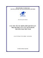 các yếu tố tác động đến quyền lực thị trường của các ngân hàng thương mại việt nam 
