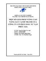 một số giải pháp nâng cao năng lực cạnh tranh của công ty cổ phần đầu tư vạn phúc gia 