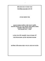 Luận văn hoạch định chiến lược phát triển nguồn nhân lực tại trung tâm giống nông nghiệp tỉnh hậu giang