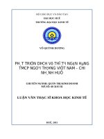 Luận văn Thạc sĩ KT-Phát triển dịch vụ thẻ tại ngân hàng TMCP ngoại thương Việt Nam - chi nhánh Huế (FULL)
