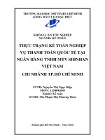 thực trạng kế toán nghiệp vụ thanh toán quốc tế tại ngân hàng tnhh mtv shinhan việt nam chi nhánh tp hồ chí minh 