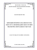 Kiểm định mô hình FAMA   FRENCH năm nhân tố và mô hình q bốn nhân tố trên thị trường chứng khoán việt nam 