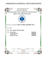 Đề tài liệt kê các sản phẩm sữa tiêu biểu có mặt trên thị trường việt nam