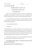 Đề kiểm tra học kì 1 môn Tiếng Việt lớp 3 năm học 2015 - 2016 trường Tiểu học Trí Thức, Đồng Nai