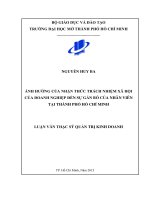 ảnh hưởng của nhận thức trách nhiệm xã hội của doanh nghiệp đến sự gắn bó của nhân viên tại thành phố hồ chí minh 