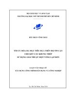 tối ưu hóa đa mục tiêu dựa trên độ tin cậy cho kết cấu khung thép sử dụng giải thuật một vòng lặp đơn 