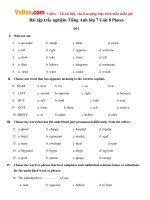 Bài tập trắc nghiệm Tiếng Anh lớp 7 Unit 8 Places