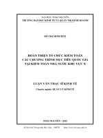 Hoàn thiện tổ chức kiểm toán các chương trình mục tiêu quốc gia tại kiểm toán nhà nước khu vực x 