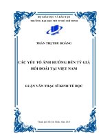 Các yếu tố ảnh hưởng đến tỷ giá hối đoái tại việt nam 