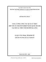 Tăng cường công tác quản lý thuế đối với các doanh nghiệp ngoài quốc doanh tại chi cục thuế thành phố hạ long 