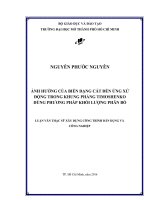 ảnh hưởng của biến dạng cắt đến ứng xử động trong khung phẳng timoshenko dùng phương pháp khối lượng phân bố 