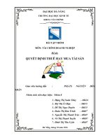 Bài tập nhóm Tài chính doanh nghiệp Quyết định thuê hay mua tài sản