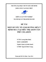 một số yếu tố ảnh hưởng đến ý định mua tại siêu thị aeon tân phú celadon 