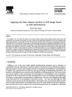 Applying The Finite Element Method To Drill Design Based On Drill Deormations