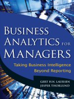 Business analytics for managers taking business interlligence beyond reporting