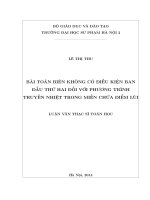 Bài toán biên không có điều kiện ban đầu thứ hai đối với phương trình truyền nhiệt trong miền chứa điểm lùi