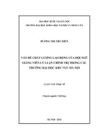Vấn đề chất lượng lao động của đội ngũ giảng viên lý luận chính trị trong các trường đại học khu vực hà nội 
