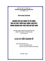 Nghiên cứu các nhân tố tác động đến sự phát triển hoạt động logistics trong ngành khai thác dầu khí Việt Nam