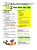 Tiếng Anh lớp 10 Chương trình mới Unit 2: YOUR BODY & YOU