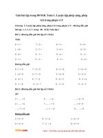 Giải bài tập trang 80 SGK Toán 1: Luyện tập phép cộng, phép trừ trong phạm vi 9