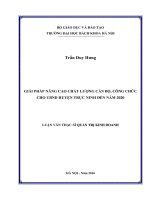 Giải pháp nâng cao chất lượng cán bộ, công chức cho UBND huyện Trực Ninh đến năm 2020