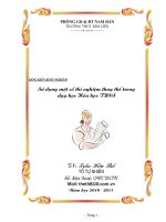 SKKN sử dụng một số thí nghiệm thay thế trong dạy học hóa học trung học cơ sở 