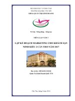 Niên luận Lập kế hoạch Marketing cho khách sạn Ninh Kiều 2 - Cần Thơ