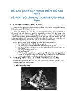 Quan điểm hồ chí minh về một số lĩnh vực chính của văn hóa