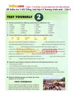 Đề kiểm tra 1 tiết Tiếng Anh lớp 6 Chương trình mới - Lần 2