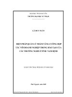 Luận văn biện pháp quản lý nhằm tăng cường hợp tác với doanh nghiệp trong đào tạo của các trường nghề ở tỉnh nam định 