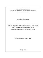 Nhân học xã hội kito giáo và vai trò của nó trong đời sống đạo của người công giáo việt nam 