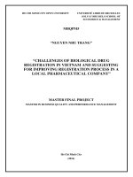 challenges of biological drug registrationinvietnam and suggesting for improving registration process in a local pharmaceutical company 
