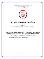 Hiệu quả của đọc hiểu phân tầng với sự phát triển kỹ năng đọc hiểu của sinh viên chuyên ngữ năm nhất Trường Đại học Hàng hải Việt Nam