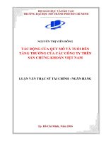 tác động của quy mô và tuổi đến tăng trưởng của các công ty trên sàn chứng khoán việt nam 