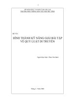 SKKN hình thành kỹ năng giải bài tập về quy luật di truyền 