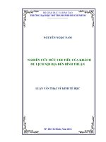 Nghiên cứu mức chi tiêu của khách du lịch nội địa đến bình thuận 