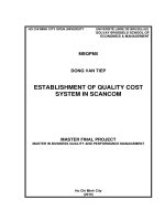 establishment of quality cost system in scancom 
