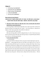 Tiểu luận khảo sát ý kiến sinh viên về việc có nên đưa giáo dục giới tính thành môn học trong trường đại học 