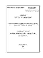 assessment of patient satisfaction and healthcare quality improvement in hanh phuc hospital 