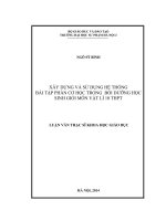 xây dựng và sử dụng hệ thống bài tập phần cơ học trong bồi dưỡng học sinh giỏi môn Vật lí 10 THPT