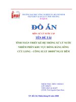 Luận văn Tính toán thiết kế hệ thống xử lý nước chua phèn khu vực đồng bằng sông Cửu Long với công suất 1000 m3 ngày đêm
