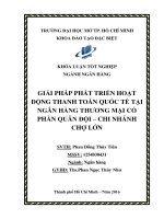 giải pháp phát triển hoạt động thanh toán quốc tế tại ngân hàng thương mại cổ phần quân đội –chi nhánh chợ lớn 